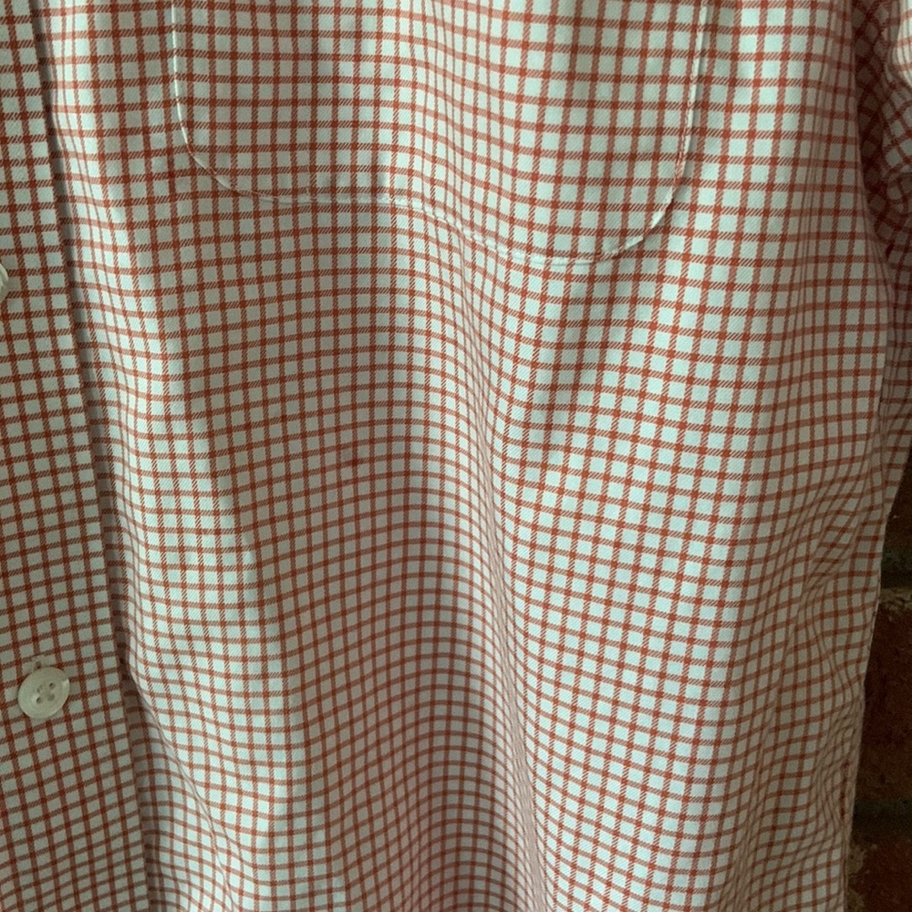 Duluth Trading Co Orange Check Plaid Button Up Shirt - Picture 6 of 9
